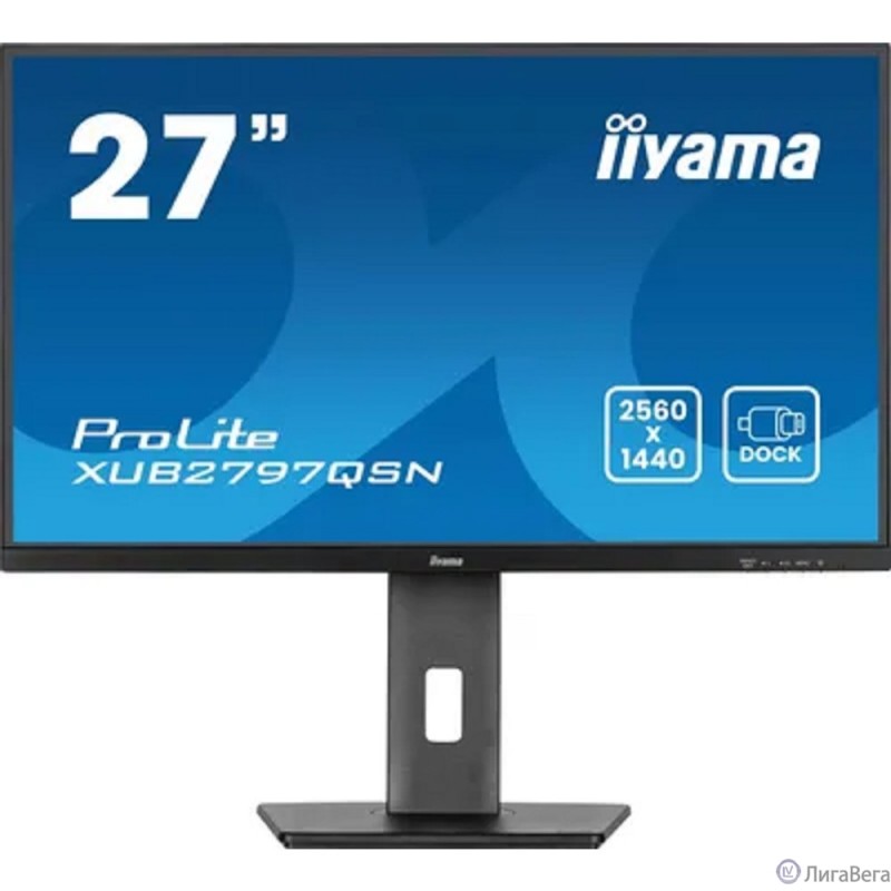LCD IIYAMA 27″ XUB2797QSN-B2 черный {IPS 2560x1440 100Hz 1ms 300cd HDMI DisplayPort(in+out) USB3.2 USB-C3.2(65W) USB-C3.2(15W) RJ-45 2x2W HAS Pivot}