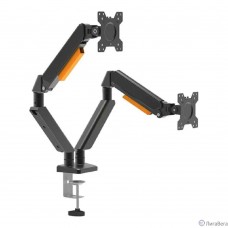 Кронштейн для монитора Filum FL-DMG002DB двойной, газлифт, VESA: 75x75/100x100, для диагонали 10″-32″, макс нагрузка 10 кг, кабель-канал, черный (1094476)