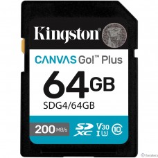 SecureDigital 64GB Kingston Canvas Go Plus G4 200R V30 