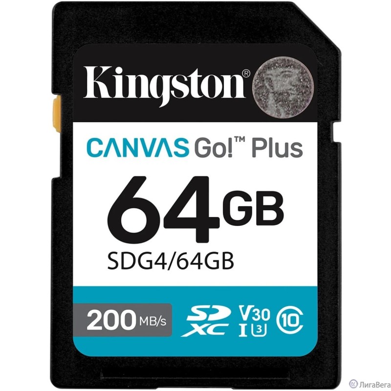 SecureDigital 64GB Kingston Canvas Go Plus G4 200R V30 SecureDigital 64GB Kingston Canvas Go Plus G4 200R V30