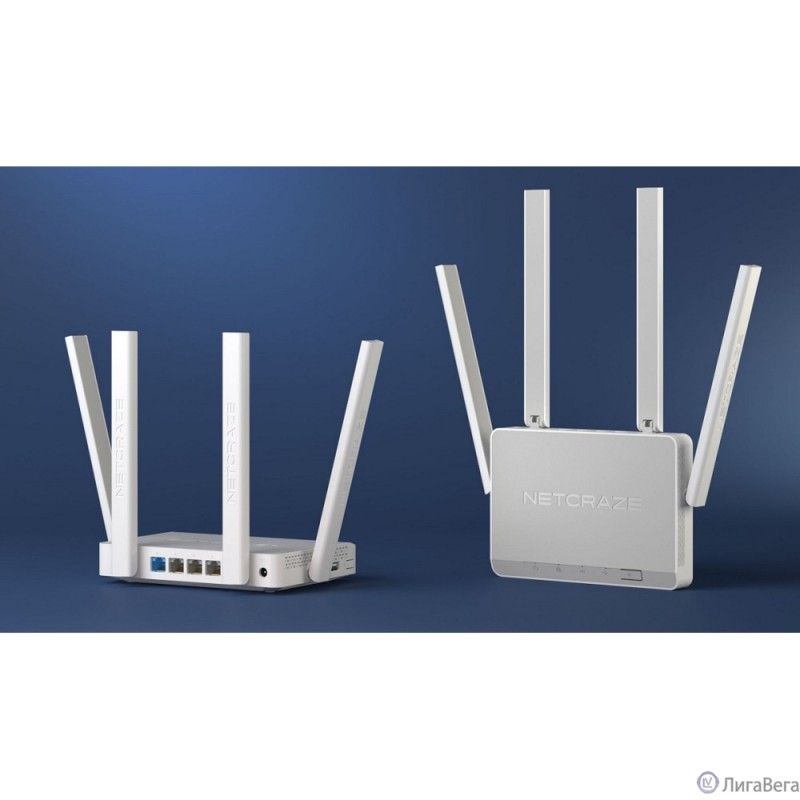 Netcraze Viva (NC-1913) Гигабитный интернет-центр с Mesh Wi-Fi 5 AC1200, 4-портовым Smart-коммутатором и многофункциональным портом USB Netcraze Viva (NC-1913) Гигабитный интернет-центр с Mesh Wi-Fi 5 AC1200, 4-портовым Smart-коммутатором и многофункциональным портом USB
