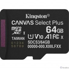 Micro SecureDigital 64GB Kingston Canvas Select Plus Gen3 100MB/s A1, без адаптера