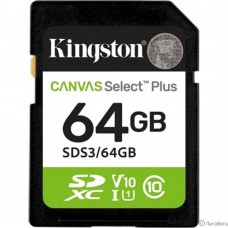 SecureDigital 64GB Kingston SDS3/64GB Canvas Select Plus V10 w/o adapter
