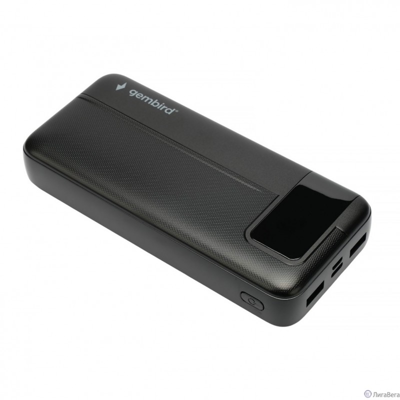 Gembird Портативный аккумулятор, 20000мАч, QC/PD, дисплей, черный (GPB-20Q) Gembird Портативный аккумулятор, 20000мАч, QC/PD, дисплей, черный (GPB-20Q)