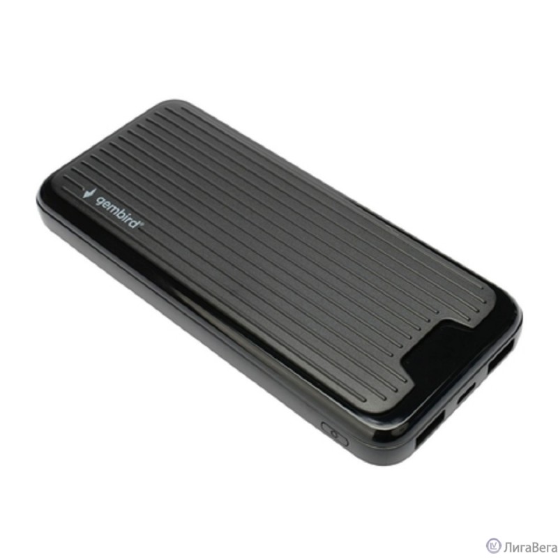 Gembird Портативный аккумулятор, 10000мАч, 2A, черный (GPB-10)