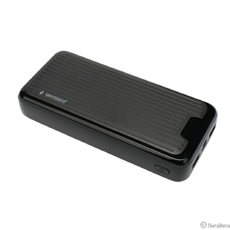 Gembird Портативный аккумулятор, 20000мАч, 2A, черный (GPB-20) Gembird Портативный аккумулятор, 20000мАч, 2A, черный (GPB-20)