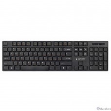 Клавиатура беспроводная Gembird KBW-250, 104кл, 12Fn, низкий профиль, 2.4 ГГц, черная	