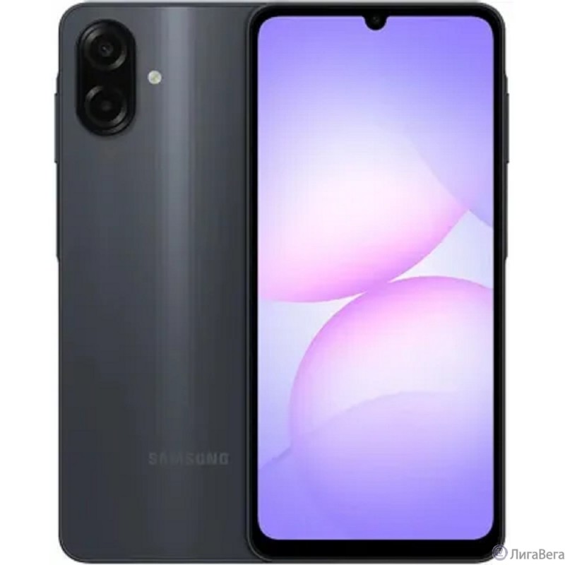 Смартфон Samsung SM-A075F Galaxy A07 64Gb 4Gb черный моноблок 3G 4G 2Sim 6.7″ 720x1600 Android 15 50Mpix 802.11 a/b/g/n/ac GPS GSM900/1800 GSM1900 Protect microSD max2048Gb