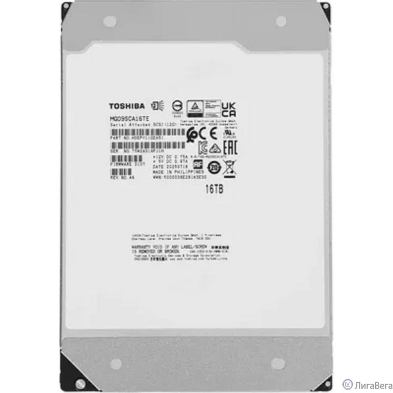 16Tb Toshiba Enterprise Capacity (MG09SCA16TE)  SAS  3.5″ Server 7200 12Gbit/s 512Mb 1 year warranty 