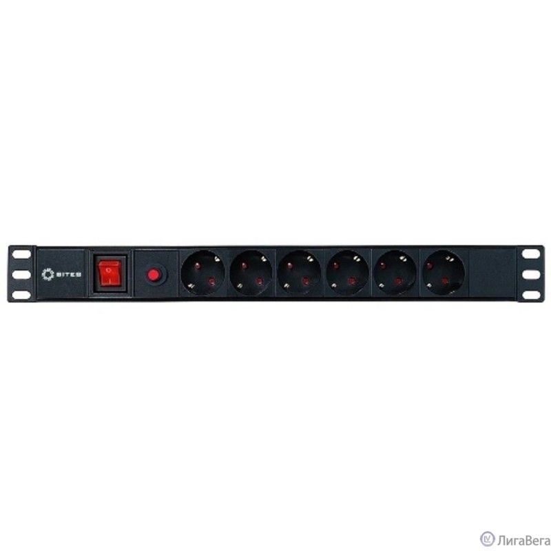 5bites Блок розеток PDU-10 6S / 10A / PVC / SWITCH / 1U / 19″