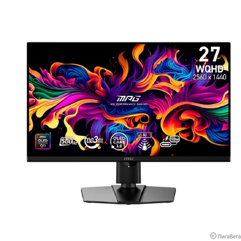 MSI 26.5″ MPG 271QR QD-OLED X50 черный {QD OLED LED 2650x1440 500Hz 16:9 матовая 1500000:1 250cd 178/178 HDMI DisplayPort HAS Pivot}