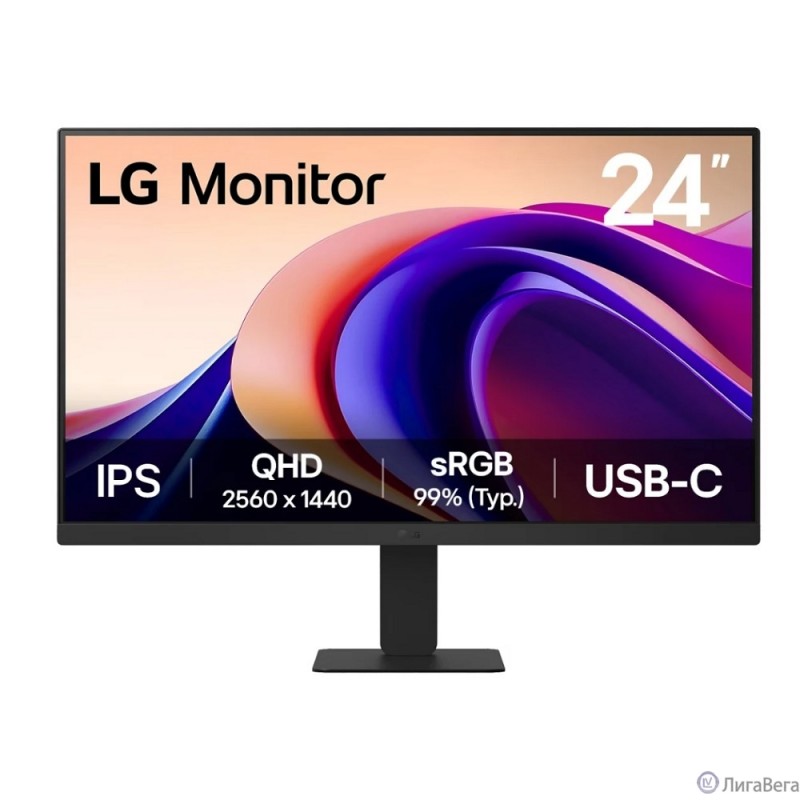 Монитор LG 23.8″ UltraFine 24U631A-B черный IPS LED 16:9 HDMI матовая 1000:1 250cd 178гр/178гр 2560x1440 100Hz Quad 2K (1440p) USB 3.6кг
