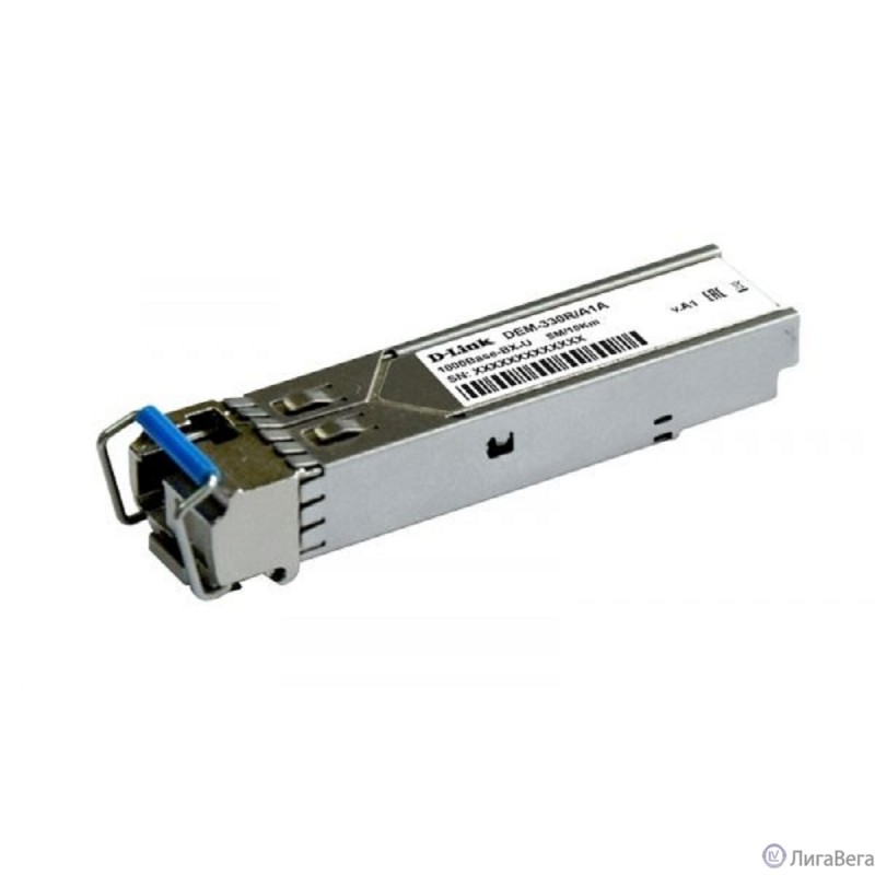 D-Link 330R/10KM/A1B WDM SFP-трансивер с 1 портом 1000Base-BX-U (Tx:1310 нм, Rx:1550 нм) для одномодового оптического кабеля (до 10 км, разъем Simplex LC)