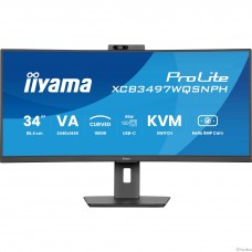 LCD Iiyama 34″ XCB3497WQSNPH-B1 черный {VA Curved 3440x1440 120Hz 0.4ms 350cd 3000:1 HDMI(1.4b/2.0) DisplayPort 2x5W 2xUSB-C RJ-45 HAS VESA FreeSync Premium}