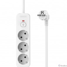 Perfeo сетевой фильтр ″REAL HOME″ 1,0м, 3 розетки, 16А, 3500 Вт, тройная защита, белый.