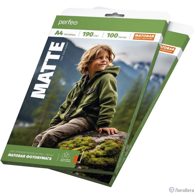 Perfeo фотобумага A4 190 г/м2 матовая 100л (PF-MTA4-190/100)(M16)