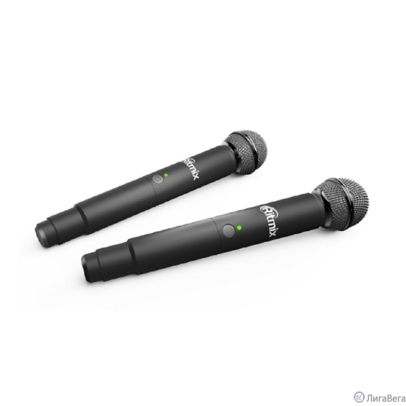 RITMIX RWM-422 black {Частот. хар-ка: 50 Гц-15 кГц, сопротивл: 600 Ом, чувств: -72 дБ, пит микр: 3,7 В, пит прием: 3,7 В, вр раб на 1 зар: до 10ч}