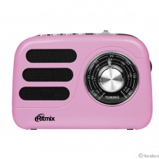 RITMIX RPR-033 PINK {Радиоприёмник порт 3хдиапазонный FM/AM/SW, Bluetooth v.5.3, воспр. с USB и с карт памяти micro SD (до 32Gb),  динамик 52мм 5 Вт 4 Ом}