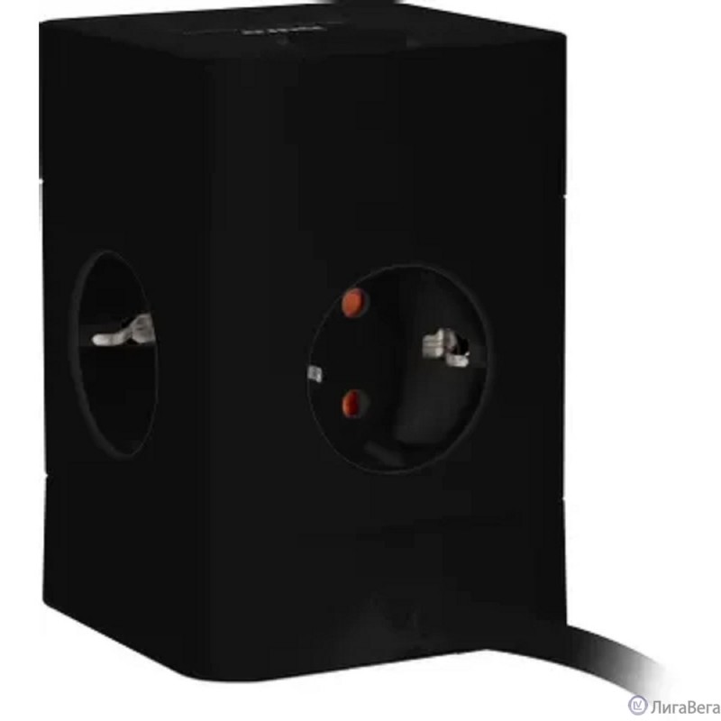 BURO BU-PTE4.1UC-B 1.5м (4 розетки) черный (коробка) {2090201}