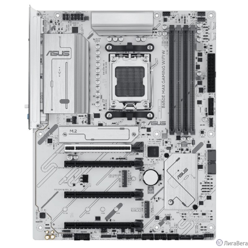 ASUS B650E MAX GAMING WIFI W (SocketAM5, ATX, 4xDDR5(256GB), DP/HDMI, 1xPCIe 5.0x16/1xPCIe 4.0x16, 2xPCIe 3.0x16, 1xLAN (2.5GbE), Wi-Fi, BT, 4xSATA 6Gb/s, 3xM.2, 1xType-C, 5xUSB 3.2, 2xUSB 2.0)