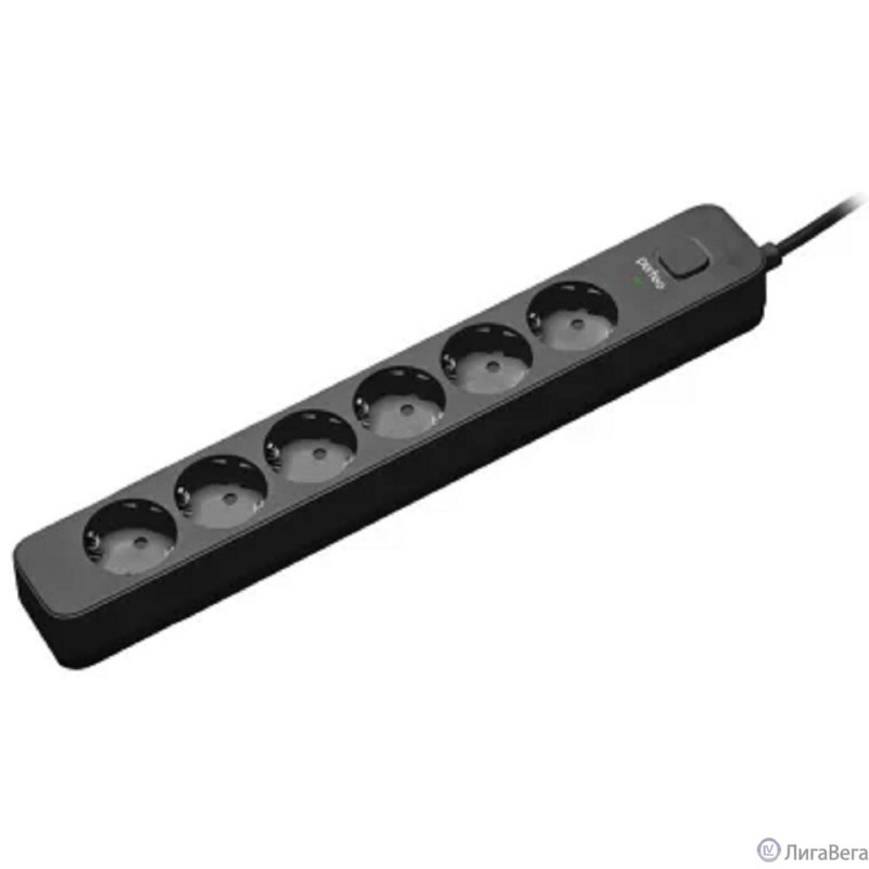 Perfeo сетевой фильтр ″POWER STREAM″, 2500W, 1,5м, 6 розеток, черный