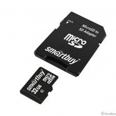 Micro SDHC карта памяти Smartbuy 32GB Class 10 (с адаптером SD) (SB32GBSDCL10-01LE)