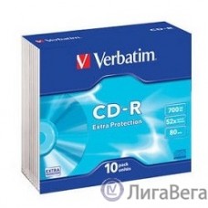 Verbatim Диски CD-R  700Mb 48-х/52-х (Slim case, 10шт.) [43415]