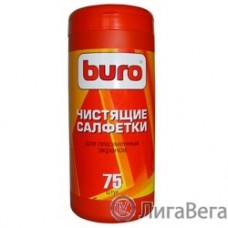 Туба с чистящими салфетками BURO BU-TPSM, для ухода за плазменными экранами, 75 шт. [817438]