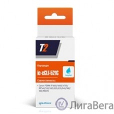 T2 CLI-521C (IC-CCLI-521C) Картридж для Canon PIXMA iP3600/4600/4700/MP540/620/630/980, голубой, с чипом