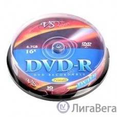 Диски DVD-R VS 4.7Gb, 16x, Cake Box 10шт. (20410)