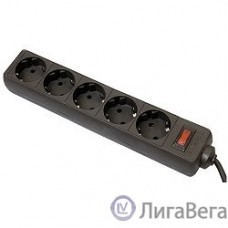 Defender Фильтр ES, 5.0м, 5 розеток, черный [99486]