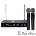 RITMIX RWM-221 black {2 микрофона, 87.5 - 92 МГц,  2 канала, ±0,005%, 40-20000 Гц, 600 Ом, –60±3 дБ, 80 дБ, макс девиация: 10 КГц}