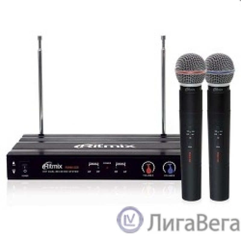 RITMIX RWM-221 black {2 микрофона, 87.5 - 92 МГц, 2 канала, ±0,005%, 40-20000 Гц, 600 Ом, –60±3 дБ, 80 дБ, макс девиация: 10 КГц} RITMIX RWM-221 black {2 микрофона, 87.5 - 92 МГц, 2 канала, ±0,005%, 40-20000 Гц, 600 Ом, –60±3 дБ, 80 дБ, макс девиация: 10 КГц}