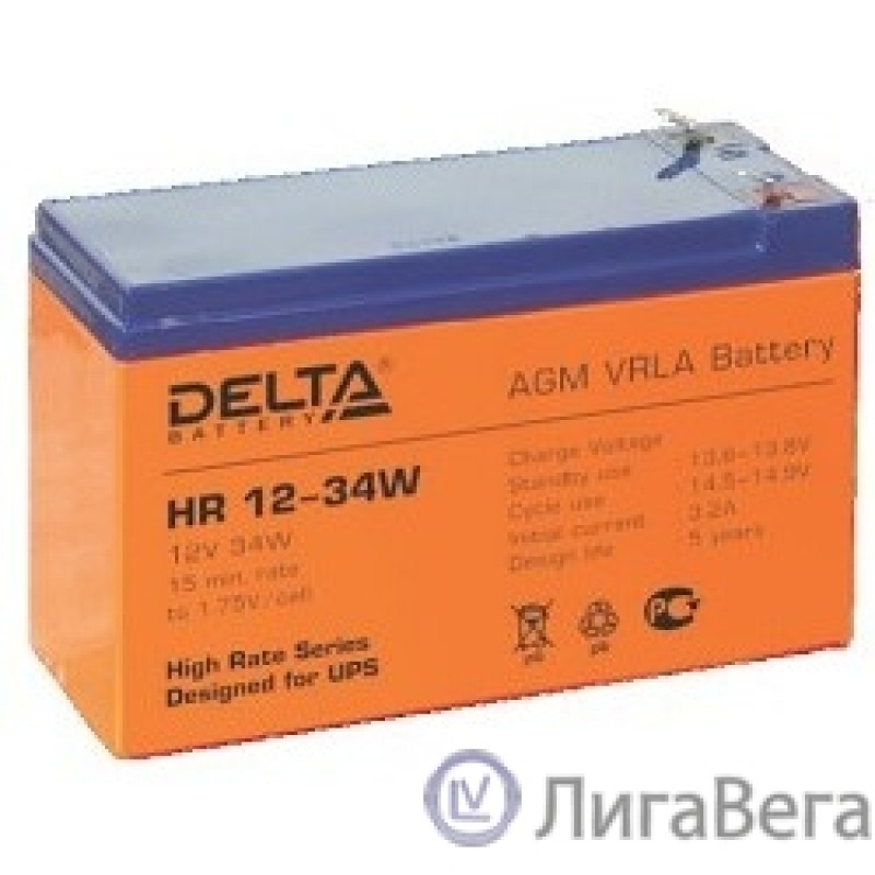 Delta HR 12-34 W (9 А\ч, 12В) свинцово- кислотный  аккумулятор