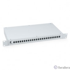 Cabeus FO-19-24SC Кросс бокс оптический 19″ на 24 SC (LC duplex) со сплайс-кассетой и КДЗС (без пигтейлов и проходных адаптеров)