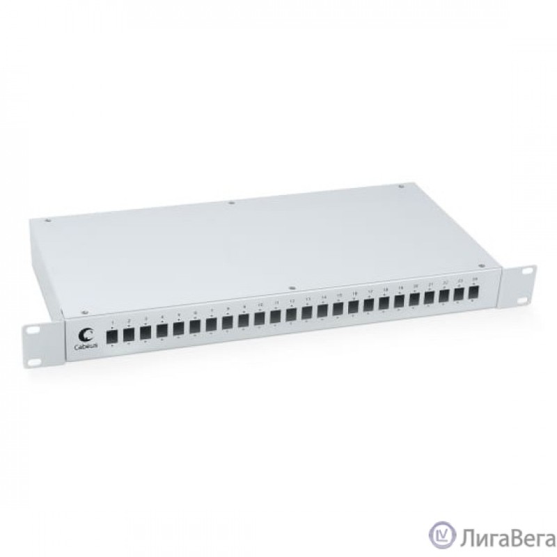 Cabeus FO-19-24SC Кросс бокс оптический 19″ на 24 SC (LC duplex) со сплайс-кассетой и КДЗС (без пигтейлов и проходных адаптеров) Cabeus FO-19-24SC Кросс бокс оптический 19″ на 24 SC (LC duplex) со сплайс-кассетой и КДЗС (без пигтейлов и проходных адаптеров)