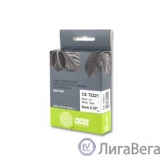 CACTUS TZ-221 Лента CACTUS (CS-TZ221) для печати наклеек в устройствах brother P-touch 1010/1280/1280VP/2700VP, черный на белом, 9мм x 8м