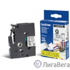 Brother TZE-121 Картридж с лентой (P-Touch, 9мм, черный на прозрачном)