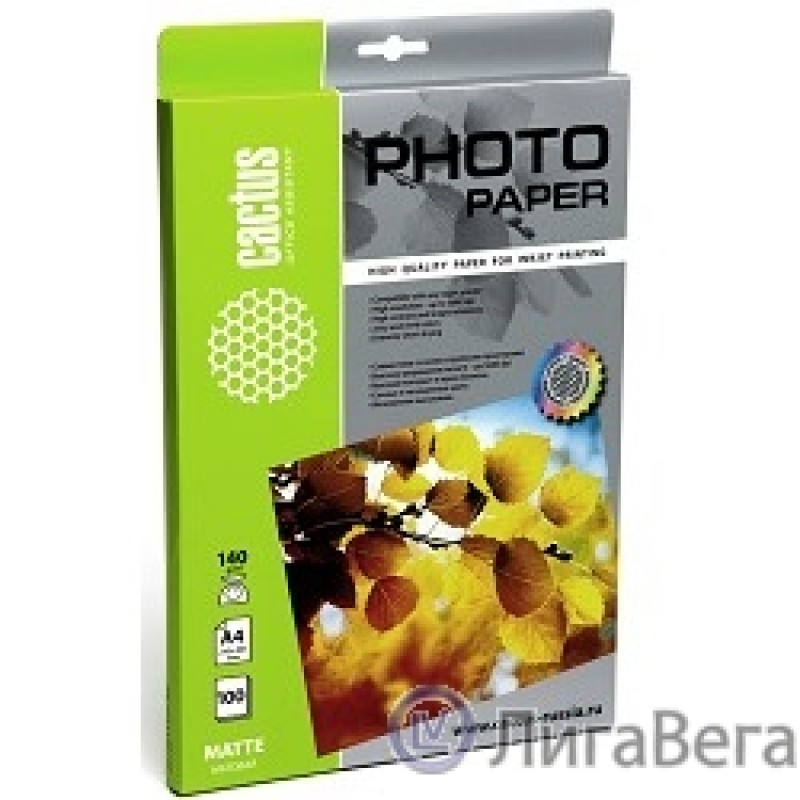 Cactus CS-MA4140100 Фотобумага матовая, А4, 140 г/м2, 100 листов