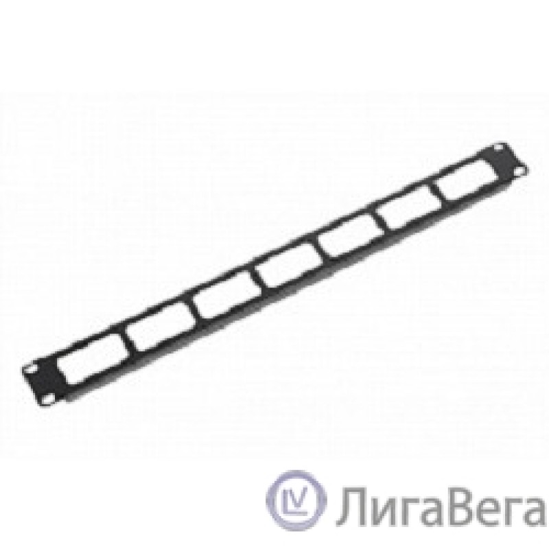 ЦМО Органайзер кабельный горизонтальный 19″ 1U с окнами для кабеля, цвет черный (ГКО-О-1-9005)