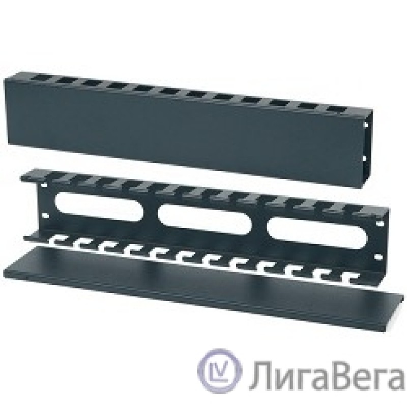 Hyperline CM-2U-ML-COV Кабельный организатор с металлическими кольцами и крышкой, 19″, 2U черный Hyperline CM-2U-ML-COV Кабельный организатор с металлическими кольцами и крышкой, 19″, 2U черный