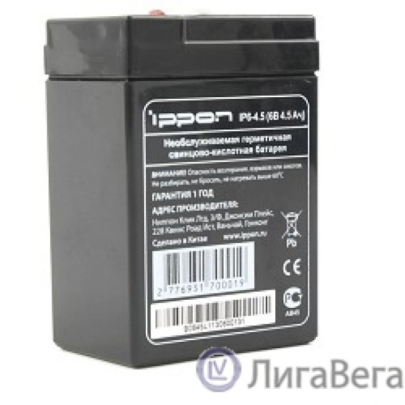 Ippon Батарея IP6-4.5 6V/4,5AH {769317} Ippon Батарея IP6-4.5 6V/4,5AH {769317}