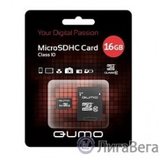 Micro SecureDigital 16Gb QUMO QM16GMICSDHC10U1 {MicroSDHC Class 10 UHS-I, SD adapter}