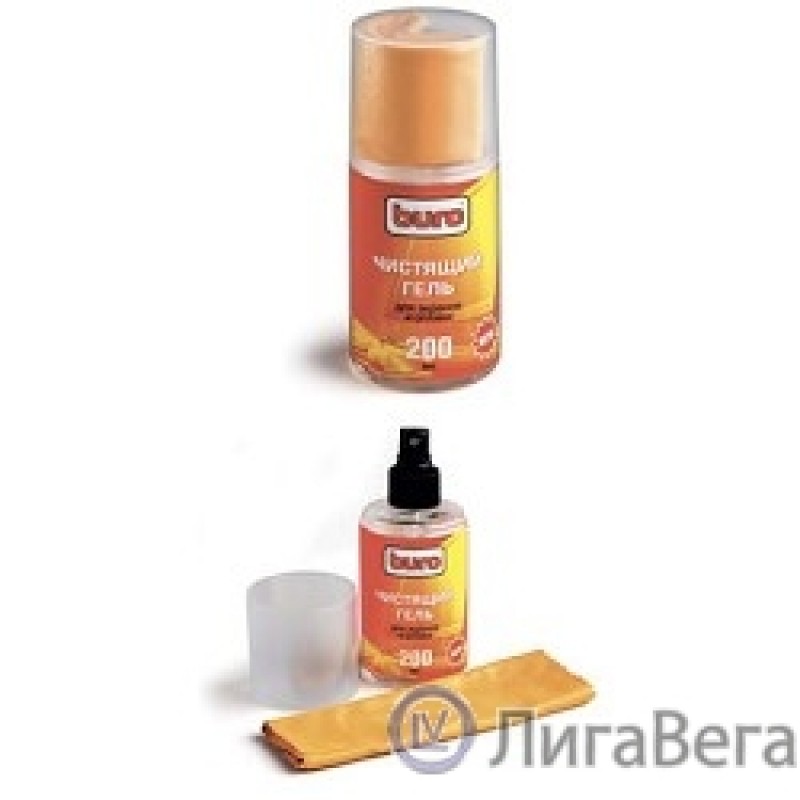 Гель для чистки экранов, мониторов и оптики BURO BU-GSCREEN 200 мл + микрофибра 16*25  [817421]