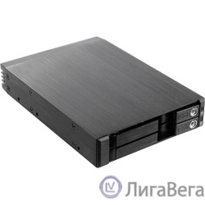 Procase T2-012-SATA3-BK {Hot-swap корзина 2*2.5″ SATA3/SAS 6Gb (черный) hotswap trayless aluminium mobie rack module (1x3,5) 1xFAN 80x15mm}