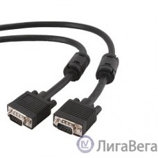 Gembird /Cablexpert CC-PPVGA-15m-B, Кабель VGA Premium ,15M/15M, 15м, тройн. экран,феррит. кольца,пакет  ,черные