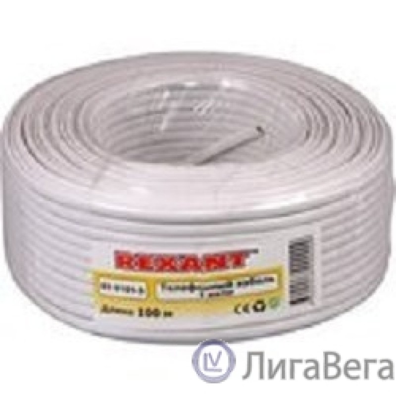 REXANT (01-5101) Кабель телефонный  4 жилы  100м белый  (ШТЛП-4) REXANT (01-5101) Кабель телефонный  4 жилы  100м белый  (ШТЛП-4)