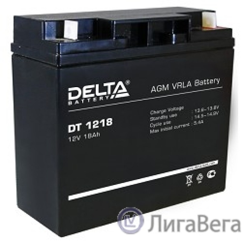 Delta DT 1218 (18 А\ч, 12В) свинцово- кислотный аккумулятор   Delta DT 1218 (18 А\ч, 12В) свинцово- кислотный аккумулятор