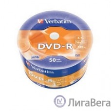 Verbatim  Диски DVD-R Verbatim 16-x 4.7Gb (50 шт)/Shrink/50 Azo (43788)  