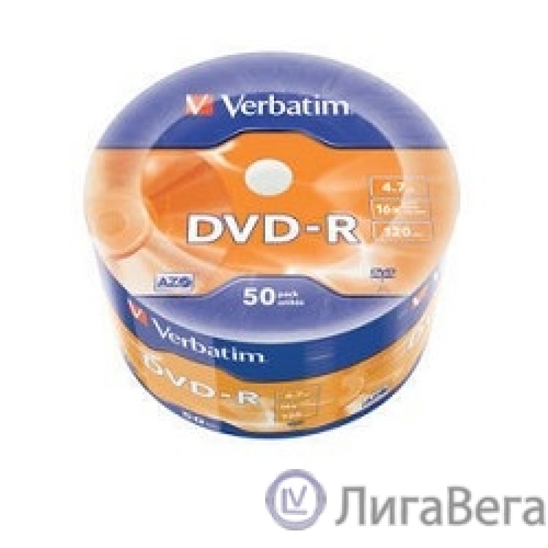 Verbatim  Диски DVD-R Verbatim 16-x 4.7Gb (50 шт)/Shrink/50 Azo (43788)   Verbatim  Диски DVD-R Verbatim 16-x 4.7Gb (50 шт)/Shrink/50 Azo (43788)